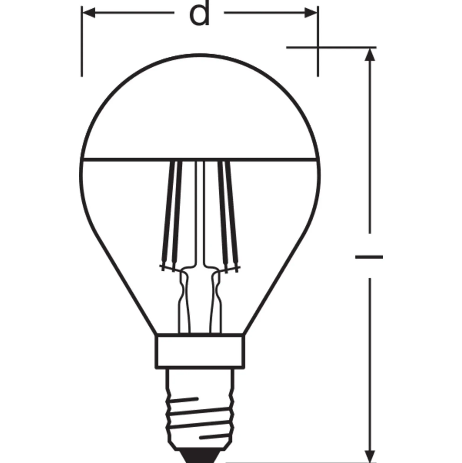 Osram Classic LED E14 Boll Filament Klar 4W 380lm - 827 Extra Varm Vit | Ersättare 34W