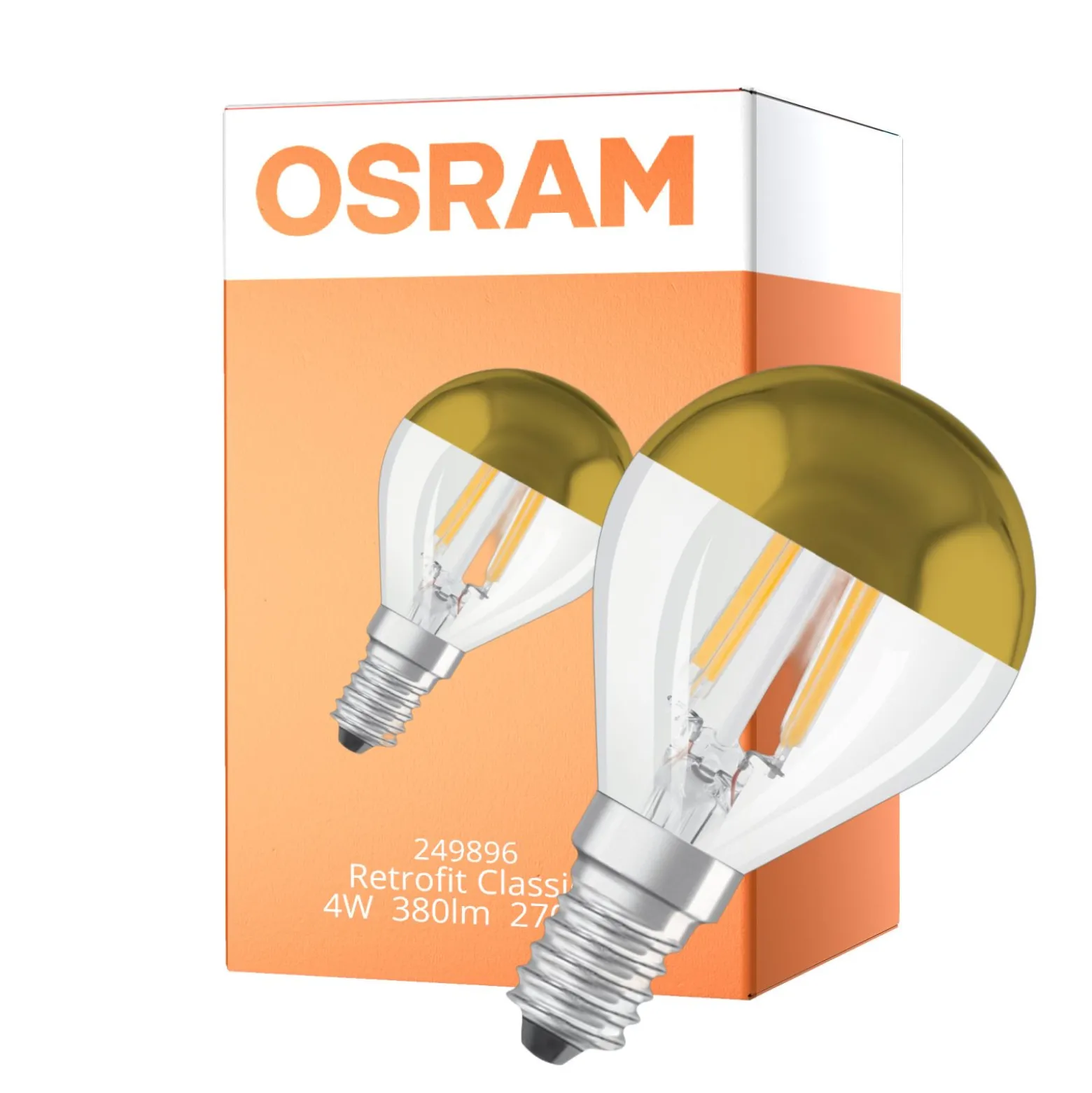 Osram Classic LED E14 Boll Filament Klar 4W 380lm - 827 Extra Varm Vit | Ersättare 34W