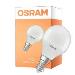 Osram Classic LED E14 Boll Matt 3.3W 250lm - 840 Kallvit | Ersättare 25W
