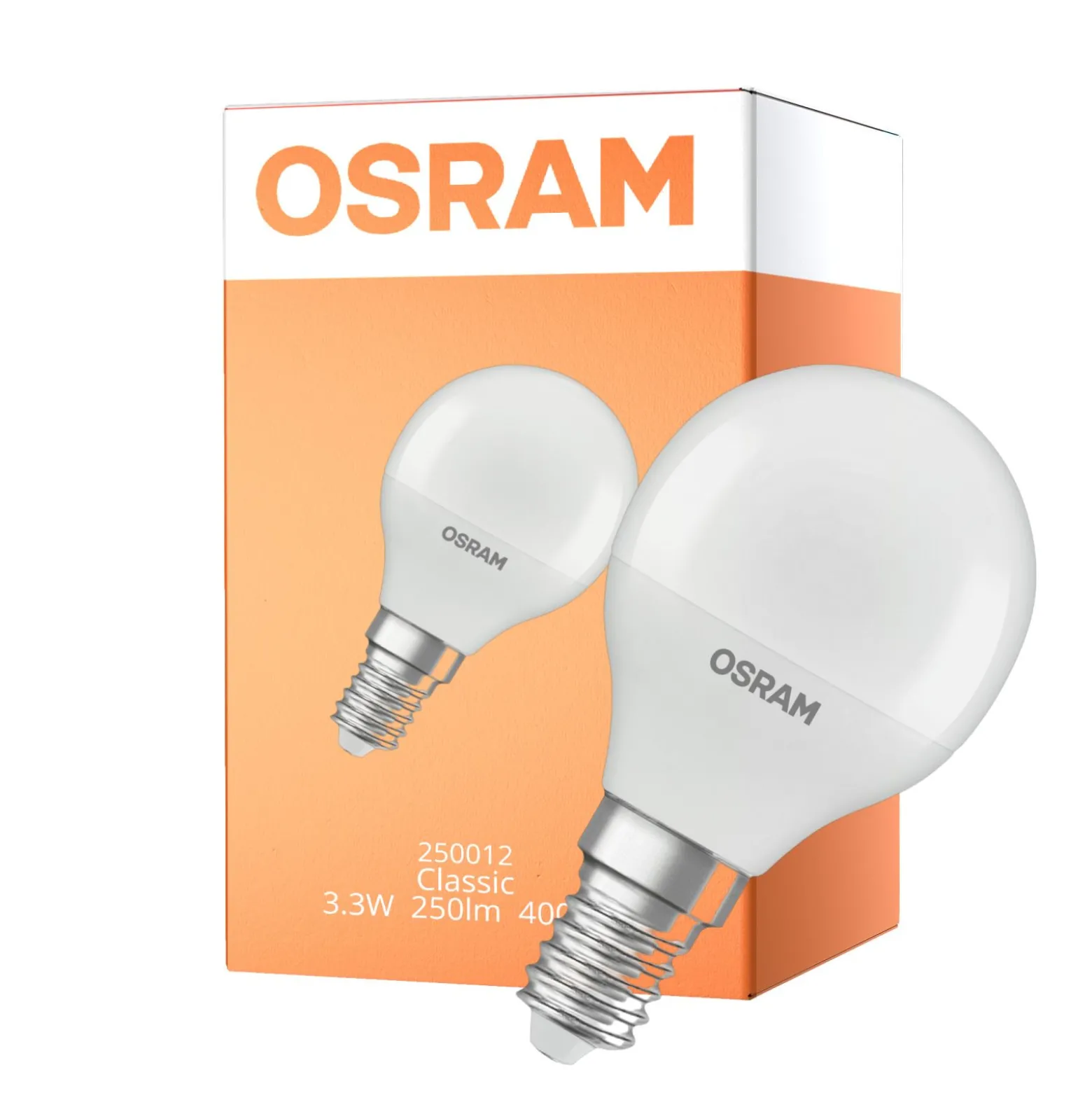 Osram Classic LED E14 Boll Matt 3.3W 250lm - 840 Kallvit | Ersättare 25W