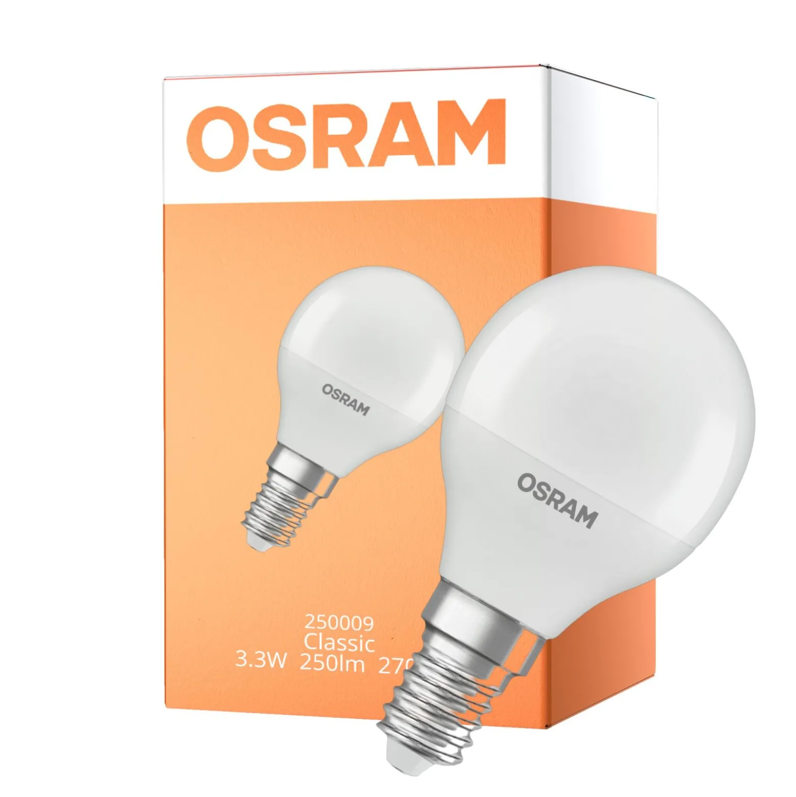 Osram Classic LED E14 Boll Matt 3.3W 250lm - 827 Extra Varm Vit | Ersättare 25W