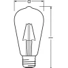 Osram Classic LED E27 Edison Filament Klar 2.5W 250lm - 827 Extra Varm Vit | Ersättare 25W
