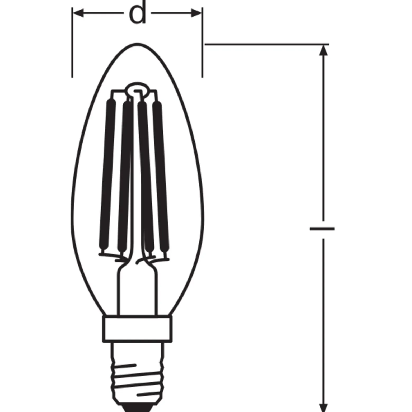 Osram Classic LED E14 Kronljus Filament Klar 5.5W 806lm - 827 Extra Varm Vit | Dimbar - Ersättare 60W