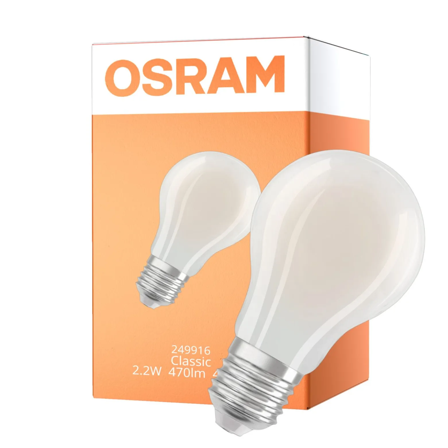Osram Classic LED E27 Päron Filament Matt 2.2W 470lm - 840 Kallvit | Dimbar - Ersättare 40W