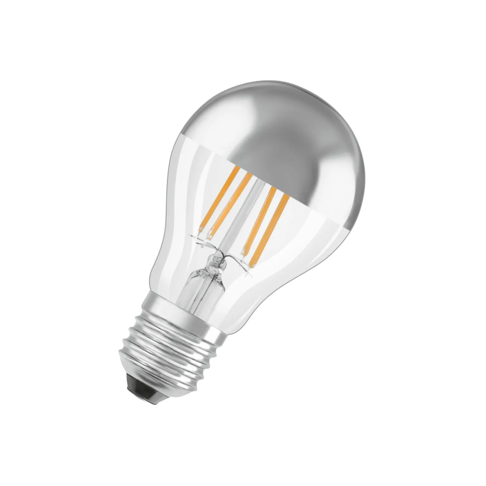 Osram Classic LED E27 Päron Filament Mirror Silver 4W 400lm - 827 Extra Varm Vit | Ersättare 35W