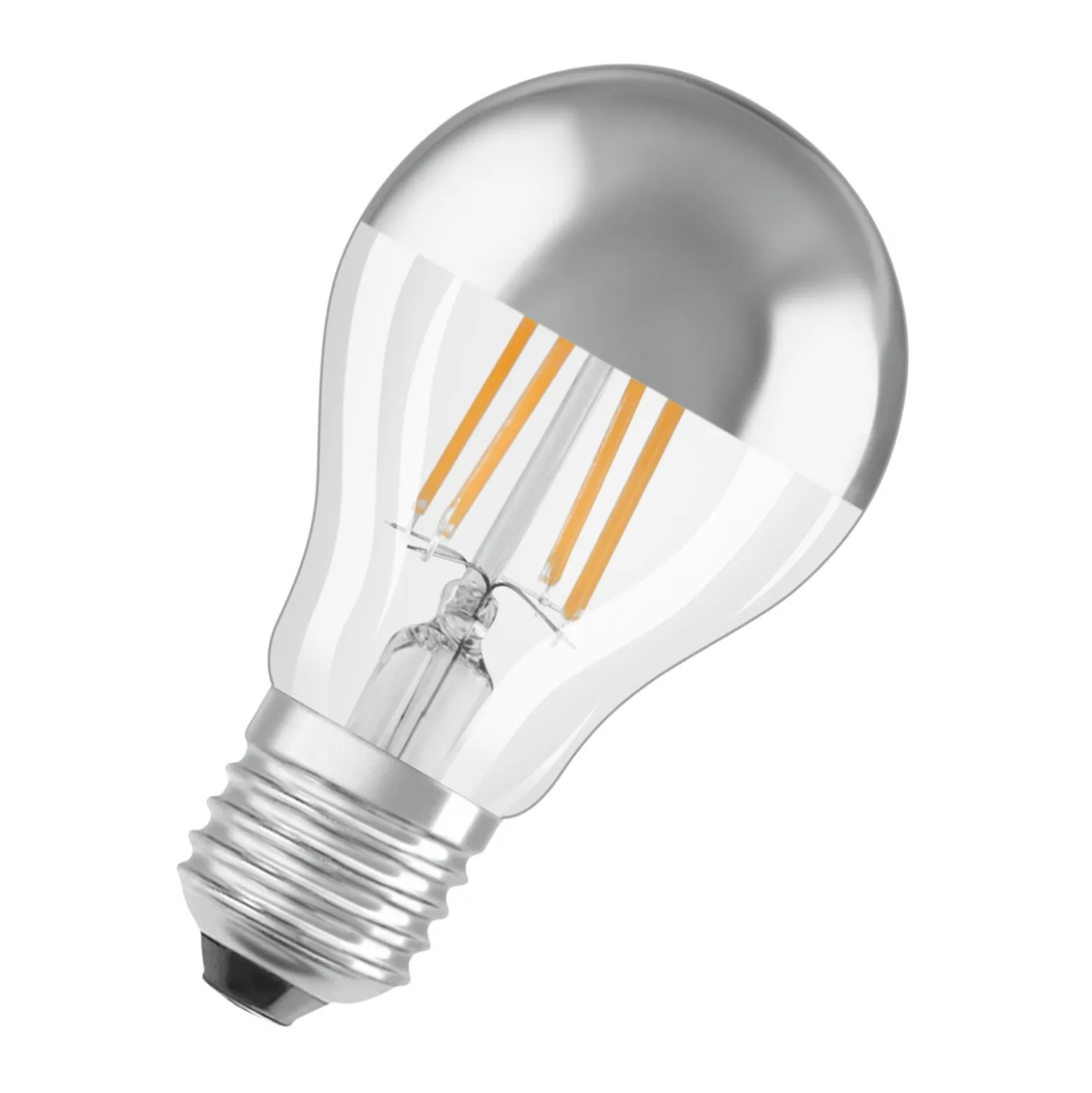Osram Classic LED E27 Päron Filament Mirror Silver 4W 400lm - 827 Extra Varm Vit | Ersättare 35W