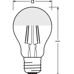 Osram Classic LED E27 Päron Filament Mirror Silver 4W 400lm - 827 Extra Varm Vit | Ersättare 35W