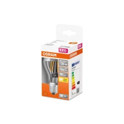 Osram Classic LED E27 Päron Filament Mirror Silver 4W 400lm - 827 Extra Varm Vit | Ersättare 35W