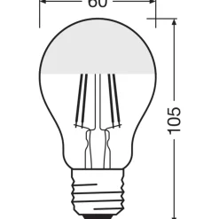 Osram Classic LED E27 Päron Filament Mirror Guld 4W 400lm - 827 Extra Varm Vit | Ersättare 35W