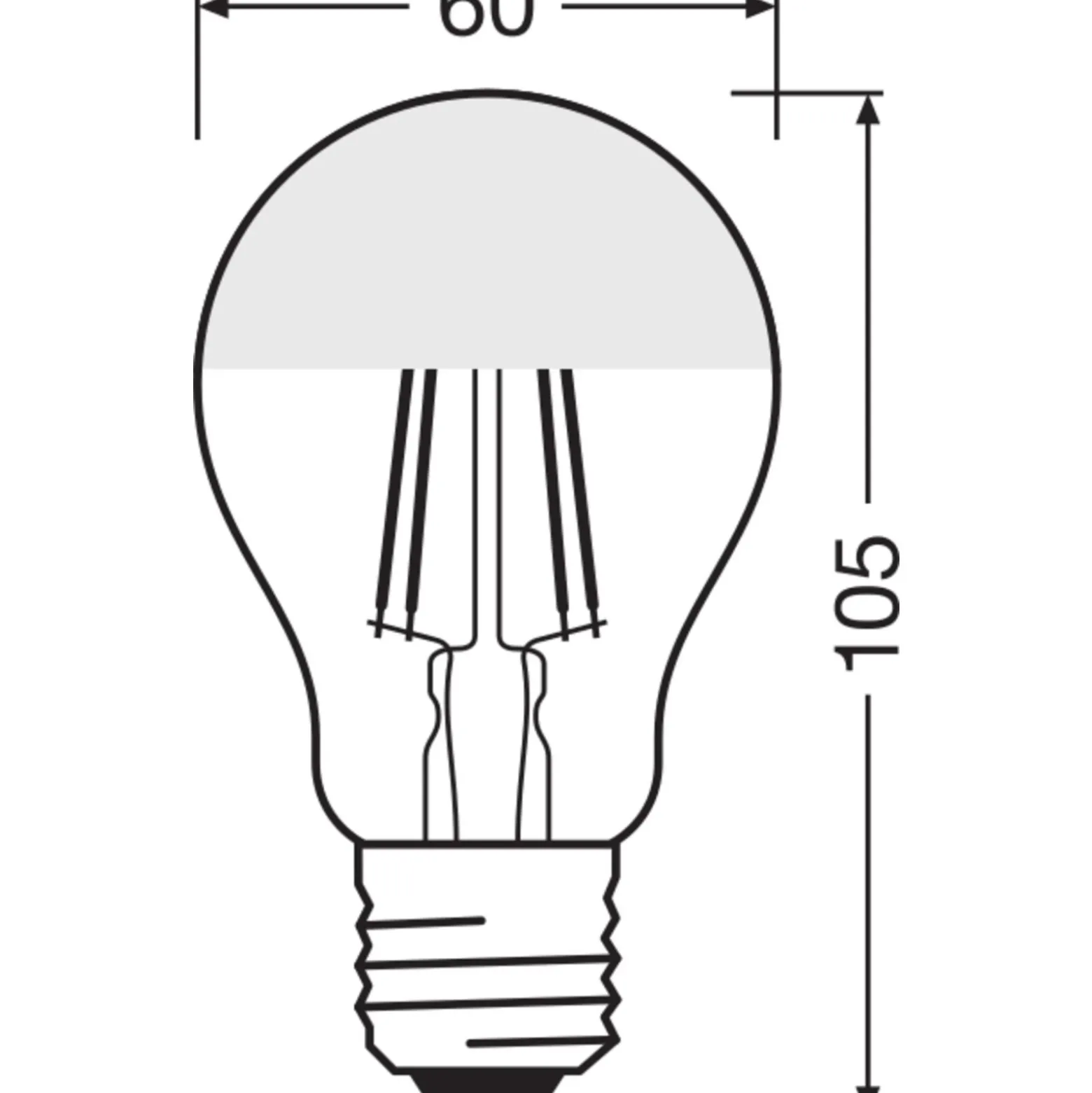 Osram Classic LED E27 Päron Filament Mirror Guld 4W 400lm - 827 Extra Varm Vit | Ersättare 35W