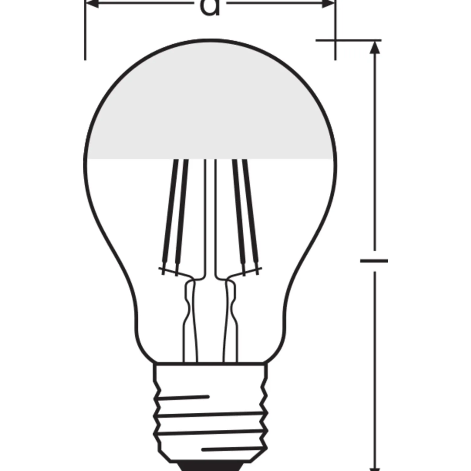Osram Classic LED E27 Päron Filament Mirror Guld 6.5W 650lm - 827 Extra Varm Vit | Ersättare 50W