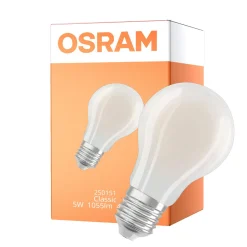 Osram Classic LED E27 Päron Filament Matt 5W 1055lm Ultra Efficiency - 840 Kallvit | Ersättare 75W
