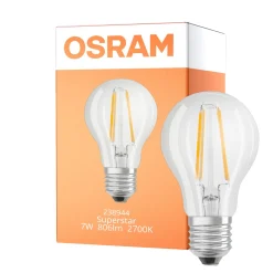 Osram Classic LED E27 Päron Filament Klar Relax and Active 7W 806lm - 827 Extra Varm Vit | Ersättare 60W