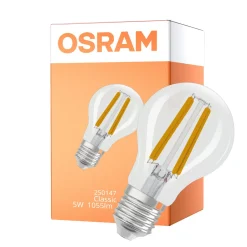 Osram Classic LED E27 Päron Filament Klar 5W 1055lm Ultra Efficiency - 840 Kallvit | Ersättare 75W