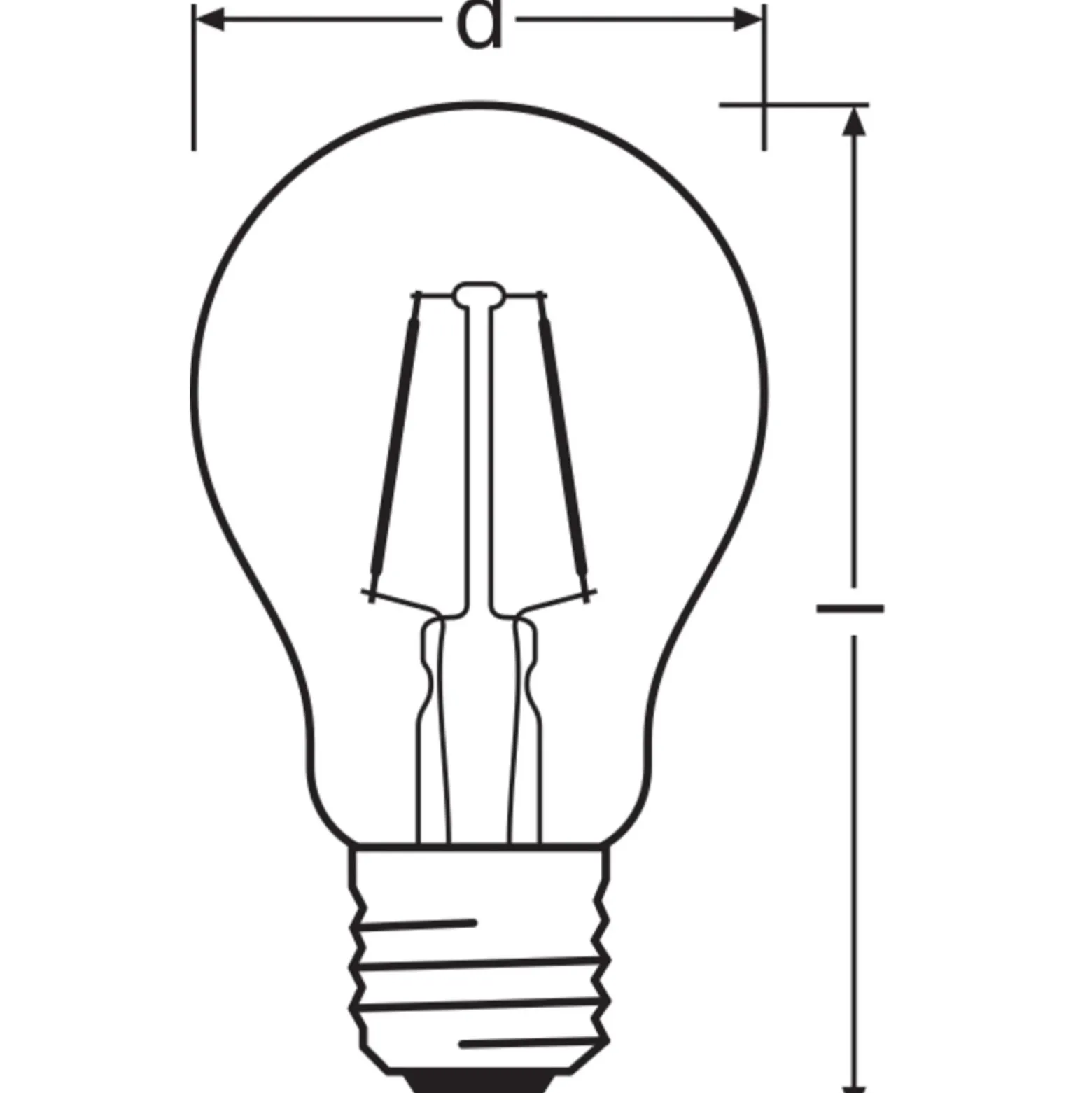 Osram Classic LED E27 Päron Filament Klar 2.5W 250lm - 827 Extra Varm Vit | Ersättare 25W