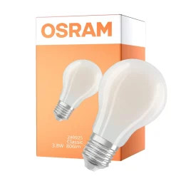 Osram Classic LED E27 Päron Filament Matt 3.8W 806lm - 827 Extra Varm Vit | Dimbar - Ersättare 60W