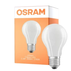 Osram Classic LED E27 Päron Filament Matt 2.2W 250lm - 827 Extra Varm Vit | Dimbar - Ersättare 25W