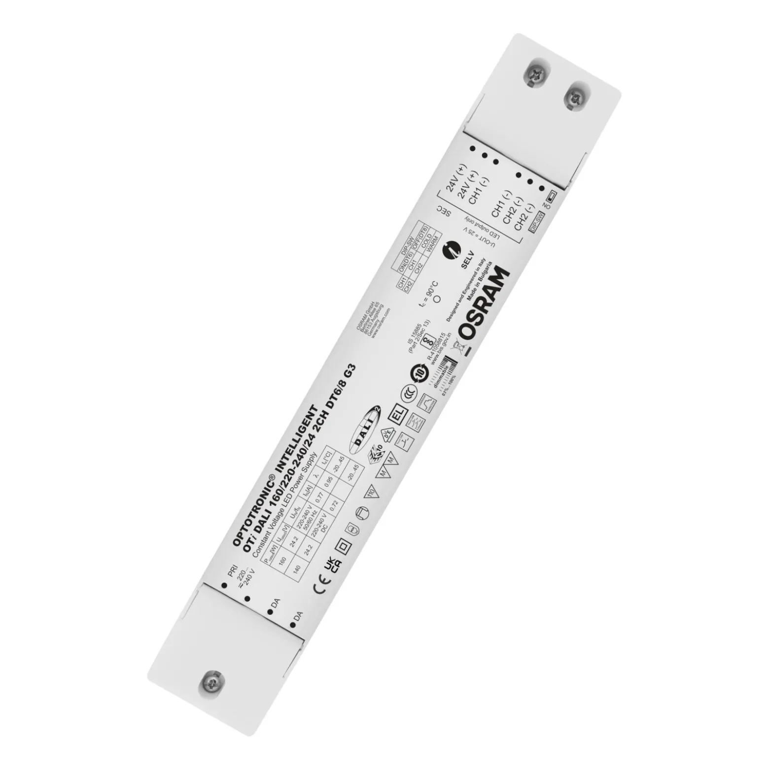 Osram CV LED Drivdon med DALI 160/220-240/ 24 2CH DT6/8 G3