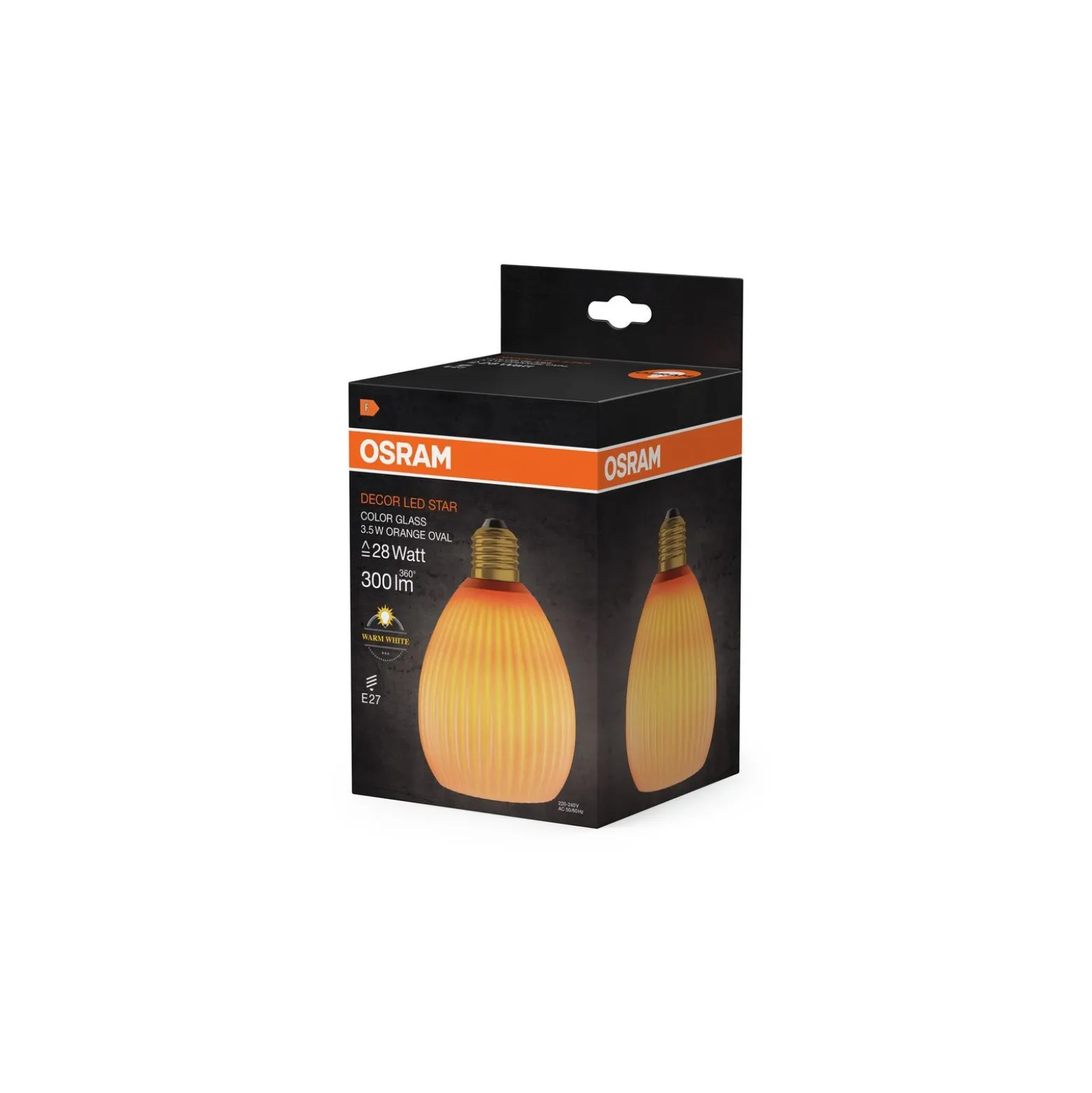Osram Decor LED Lamp Apelsin Glas E27 3.5W 300lm - 827 Extra Varm Vit | Ersättare 25W