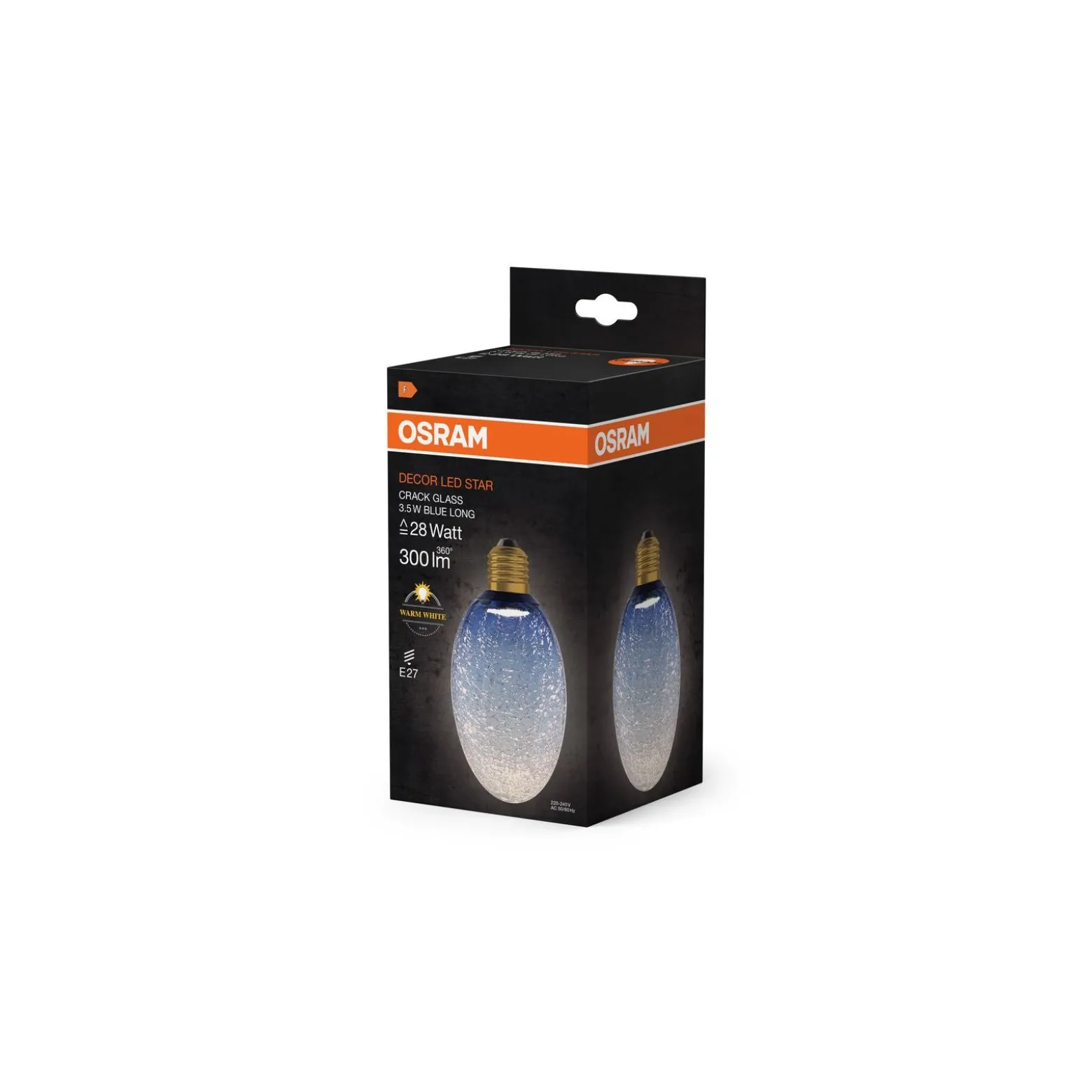 Osram Decor LED Lamp Blå Glas E27 3.5W 300lm - 827 Extra Varm Vit | Ersättare 25W