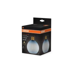 Osram Decor LED Lamp Blå Glas LED E27 Globe Matt 3.5W 300lm - 827 Extra Varm Vit | Ersättare 25W