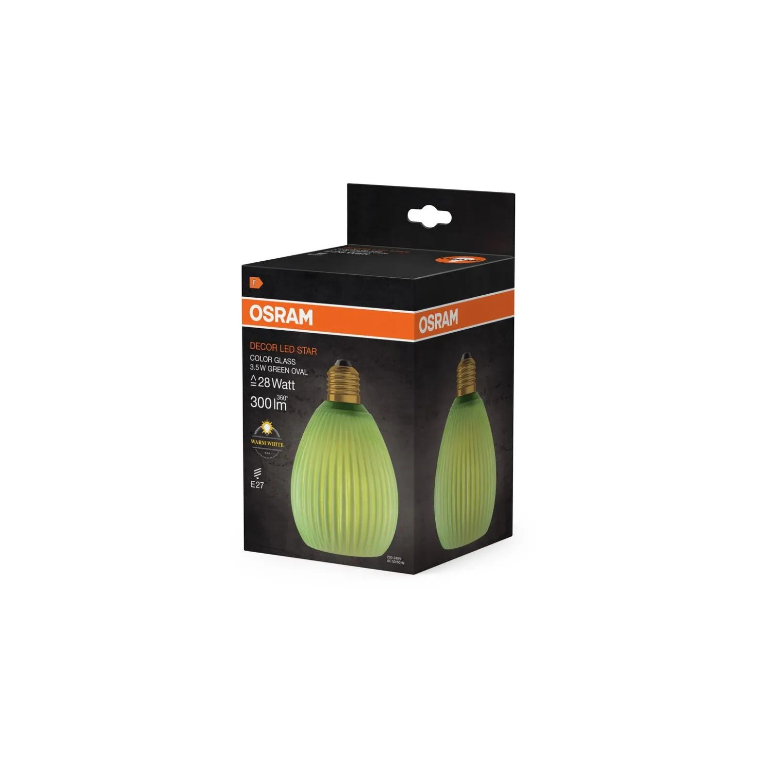 Osram Decor LED Lamp Grön Glas E27 3.5W 300lm - 827 Extra Varm Vit | Ersättare 25W