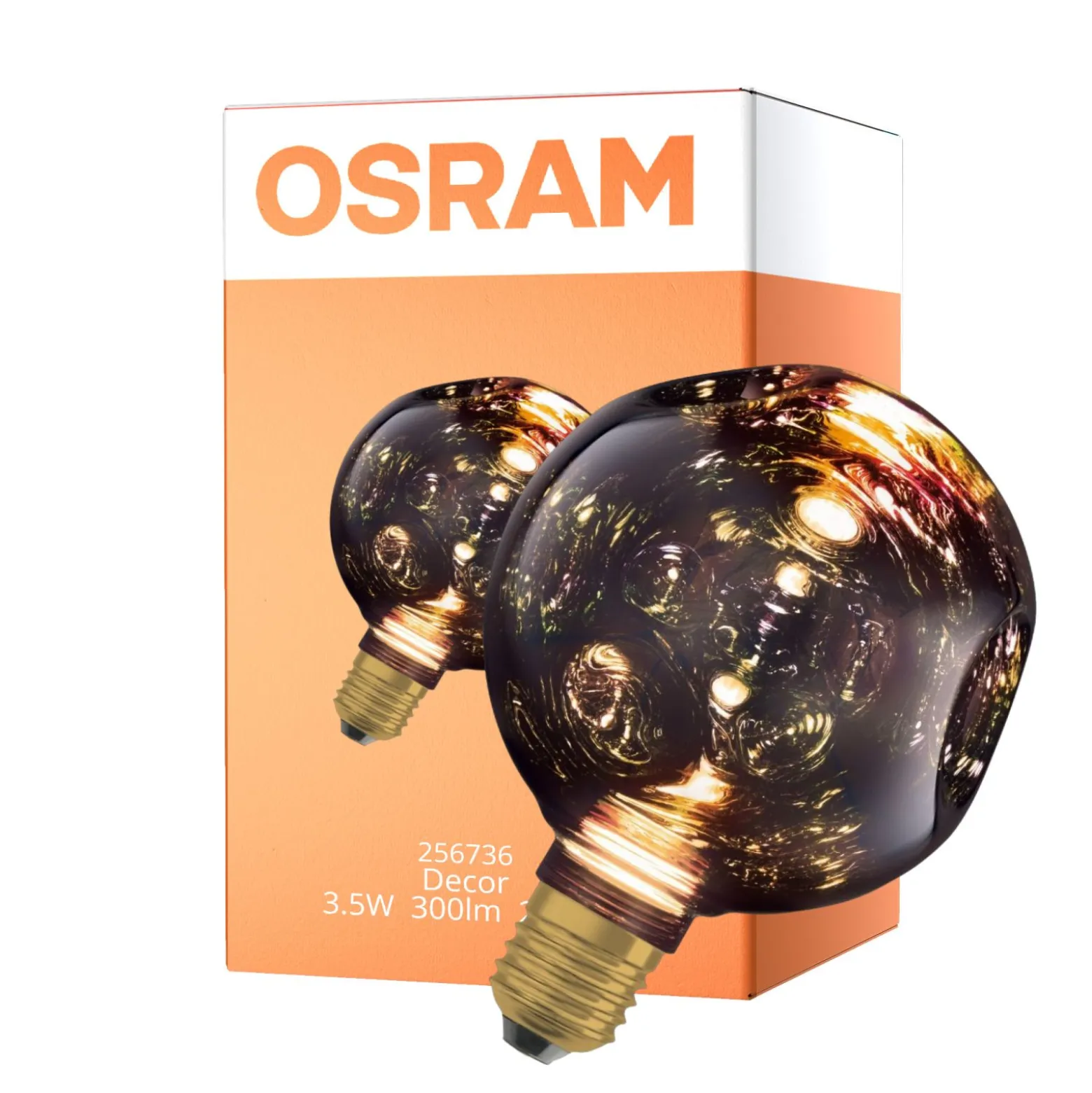 Osram Decor LED Lamp Svart Glas E27 3.5W 300lm - 827 Extra Varm Vit | Ersättare 25W