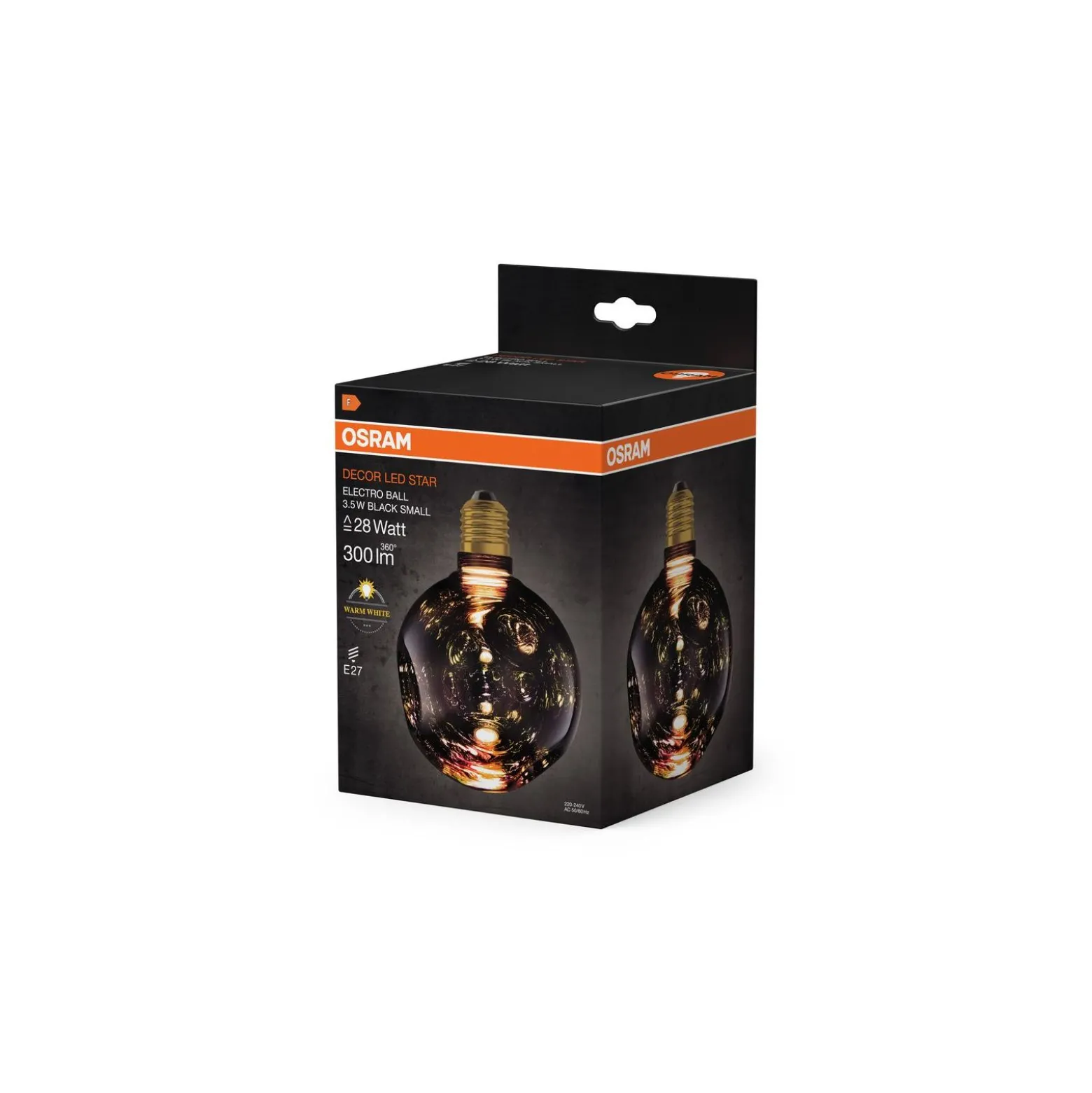 Osram Decor LED Lamp Svart Glas E27 3.5W 300lm - 827 Extra Varm Vit | Ersättare 25W