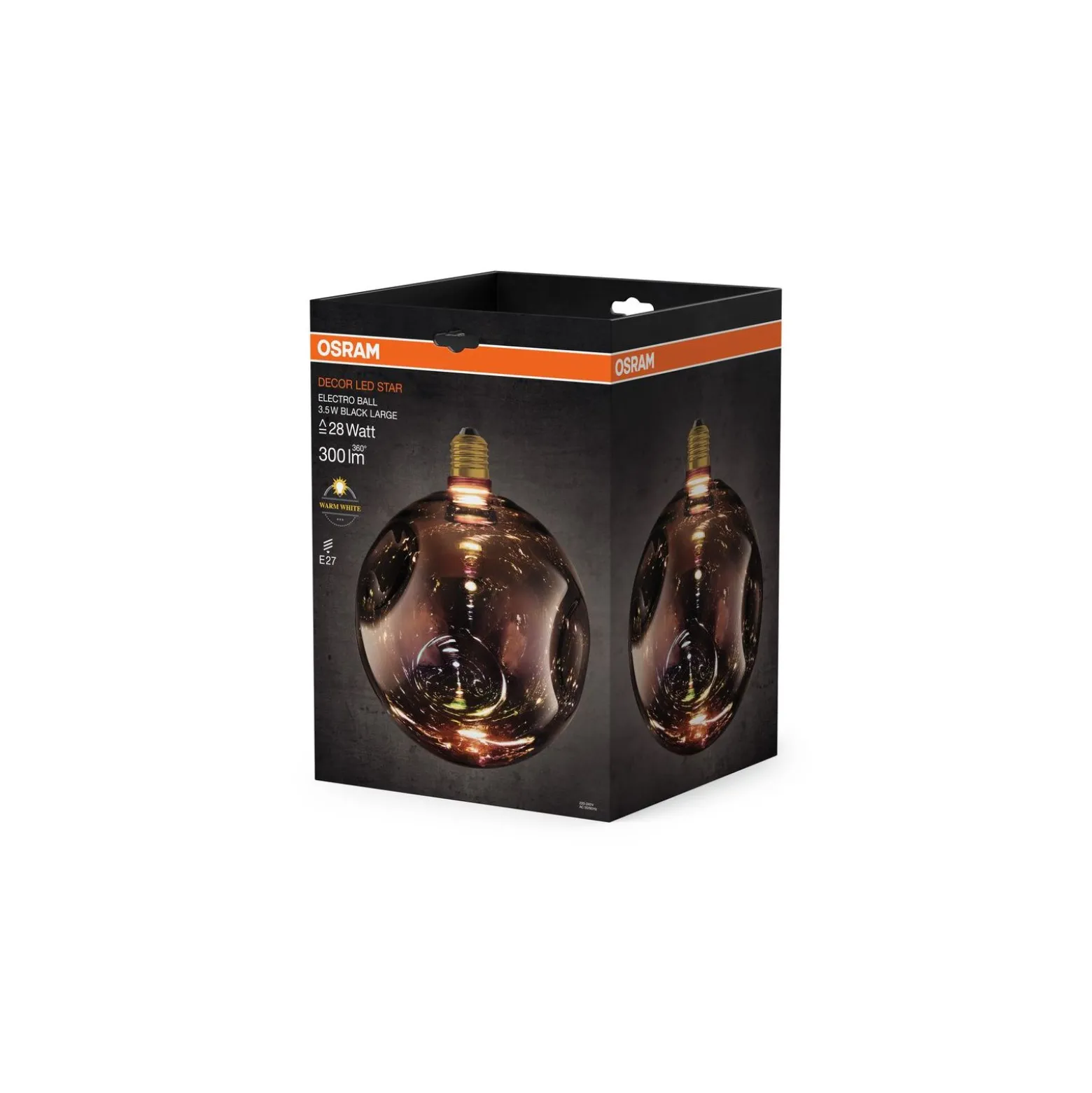 Osram Decor LED Lamp Svart Glas E27 3.5W 300lm - 827 Extra Varm Vit | Ersättare 25W