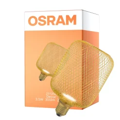 Osram Decor Platt Lamp In Metall Armatur LED E27 Special Matt Guld 3.5W 300lm - 827 Extra Varm Vit | Ersättare 25W