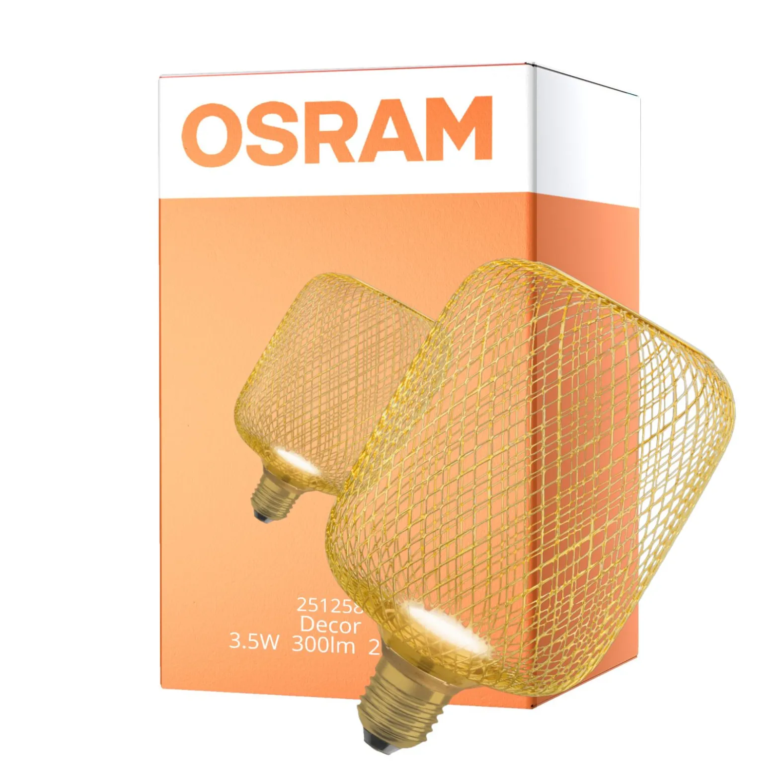 Osram Decor Platt Lamp In Metall Armatur LED E27 Special Matt Guld 3.5W 300lm - 827 Extra Varm Vit | Ersättare 25W