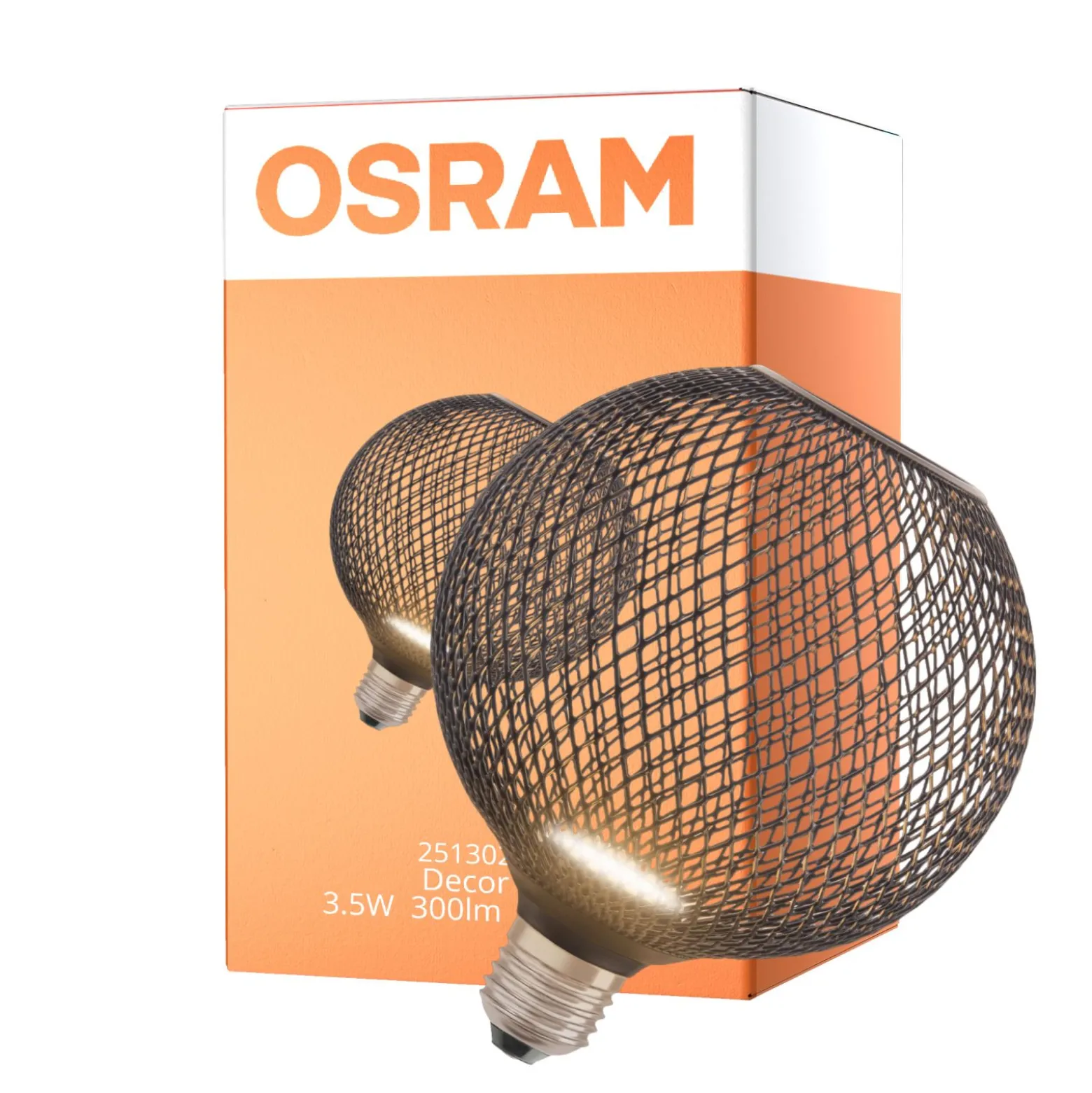 Osram Decor Platt Lamp In Metall Armatur LED E27 Globe Matt Svart 3.5W 300lm - 827 Extra Varm Vit | Ersättare 25W