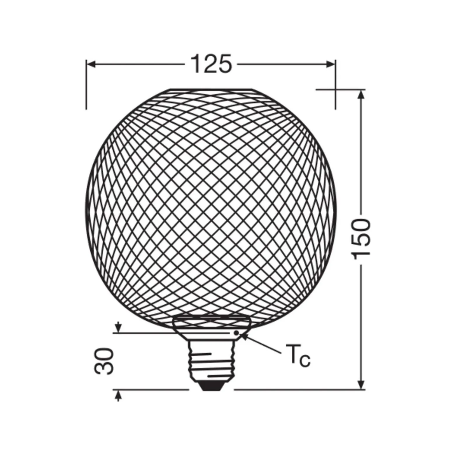 Osram Decor Platt Lamp In Metall Armatur LED E27 Globe Matt Svart 3.5W 300lm - 827 Extra Varm Vit | Ersättare 25W