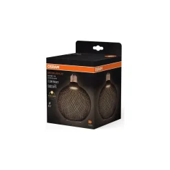 Osram Decor Platt Lamp In Metall Armatur LED E27 Globe Matt Svart 3.5W 300lm - 827 Extra Varm Vit | Ersättare 25W