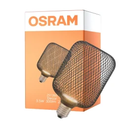 Osram Decor Platt Lamp In Metall Armatur LED E27 Special Matt Svart 3.5W 300lm - 827 Extra Varm Vit | Ersättare 25W