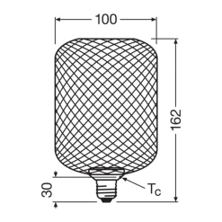 Osram Decor Platt Lamp In Metall Armatur LED E27 Special Matt Svart 3.5W 300lm - 827 Extra Varm Vit | Ersättare 25W