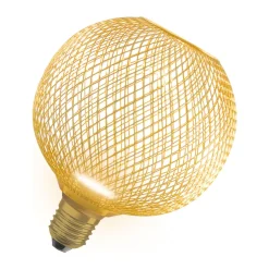Osram Decor Platt Lamp In Metall Armatur LED E27 Globe Matt Guld 3.5W 300lm - 827 Extra Varm Vit | Ersättare 25W