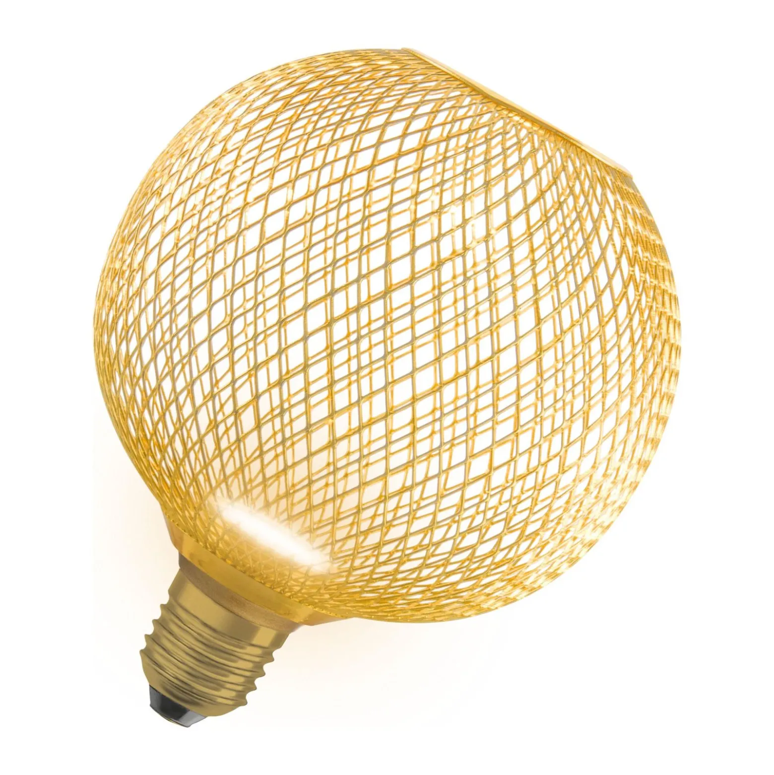 Osram Decor Platt Lamp In Metall Armatur LED E27 Globe Matt Guld 3.5W 300lm - 827 Extra Varm Vit | Ersättare 25W