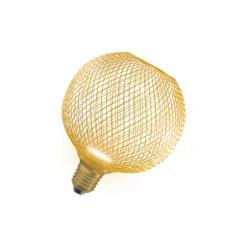Osram Decor Platt Lamp In Metall Armatur LED E27 Globe Matt Guld 3.5W 300lm - 827 Extra Varm Vit | Ersättare 25W
