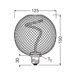 Osram Decor Spiral E27 Globe Filament Klar 3.5W 130lm - 818 Extra Varm Vit | Dimbar - Ersättare 15W