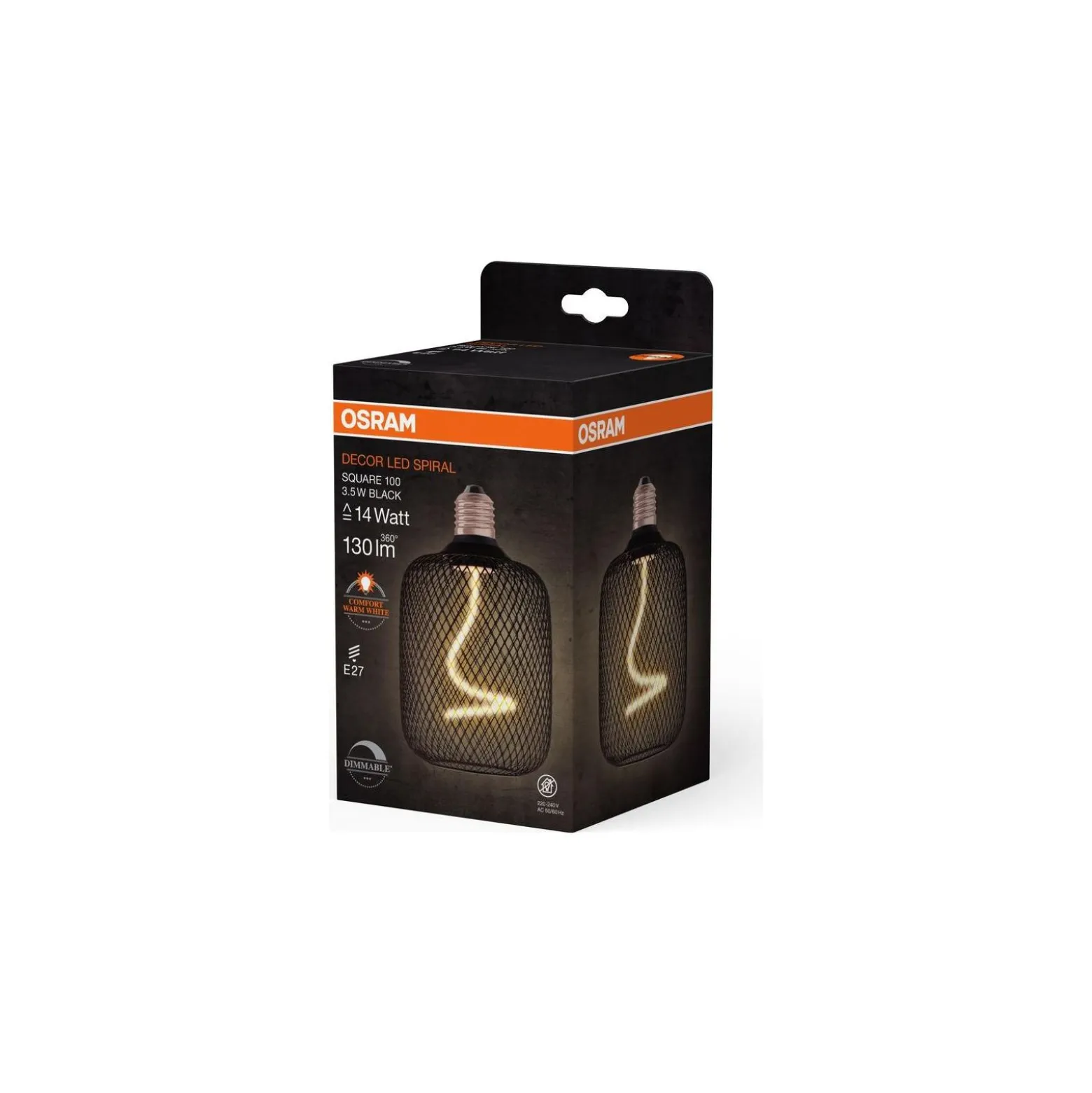 Osram Decor Spiral E27 Special Filament Klar 3.5W 130lm - 818 Extra Varm Vit | Dimbar - Ersättare 15W