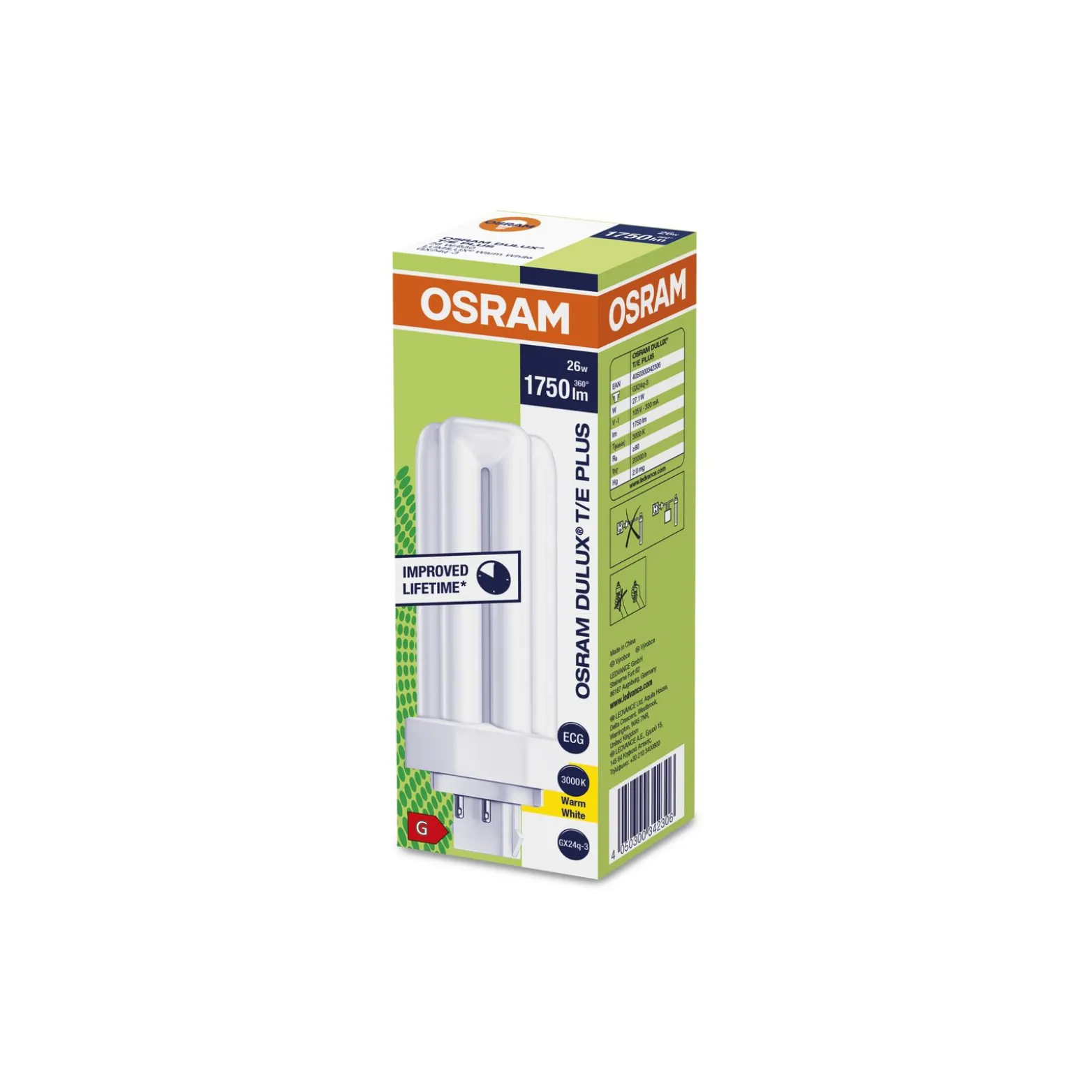 Osram Dulux T/E Plus 26W 830 | Varm Vit - 4-Stift