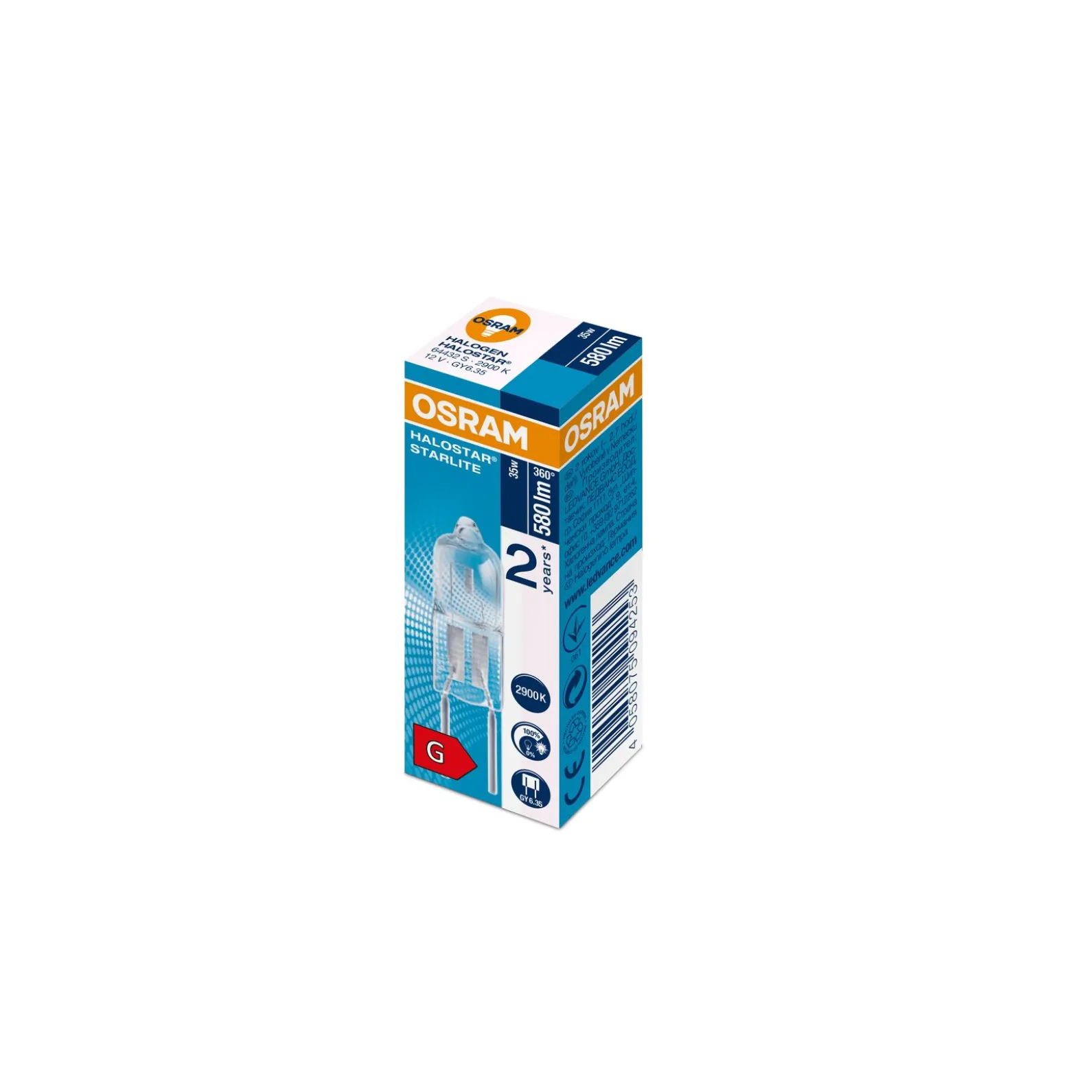 Osram 64432 Halostar Starlite 2000 GY6.35 35W 12V 929 | Extra Varm Vit - Bästa färgåtergivning