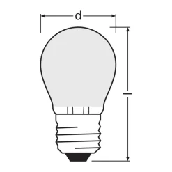 Osram LED Classic LED E27 Päron Filament Matt 1.2W 255lm - 827 Extra Varm Vit | Ersättare 25W