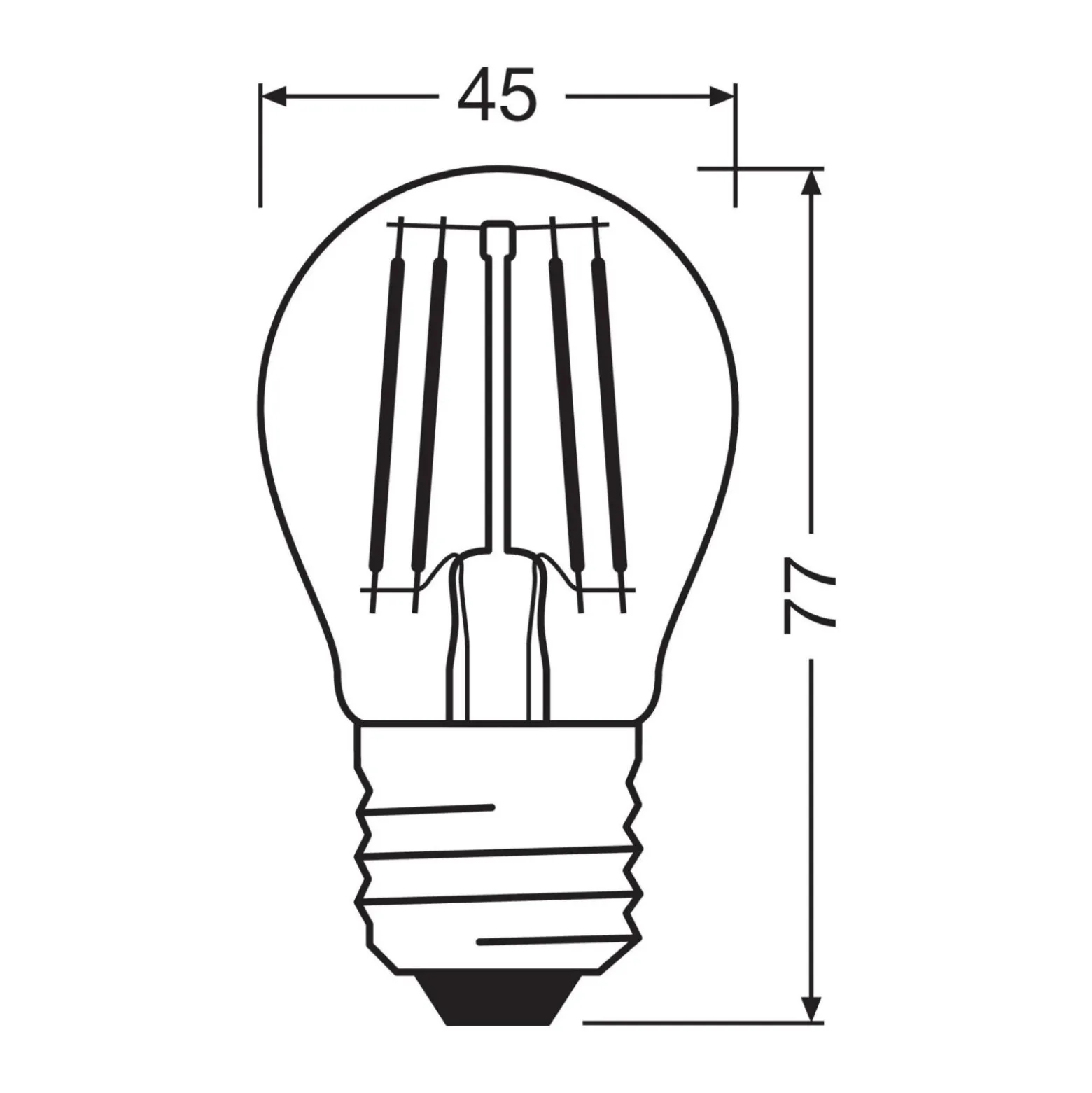 Osram LED Classic LED E27 Päron Filament Klar 1.2W 255lm - 827 Extra Varm Vit | Ersättare 25W