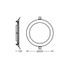 Osram LED Downlight Recess Slim Vit 22W 2000lm 110D - 830 Varm Vit | Utskärning 200mm - IP20