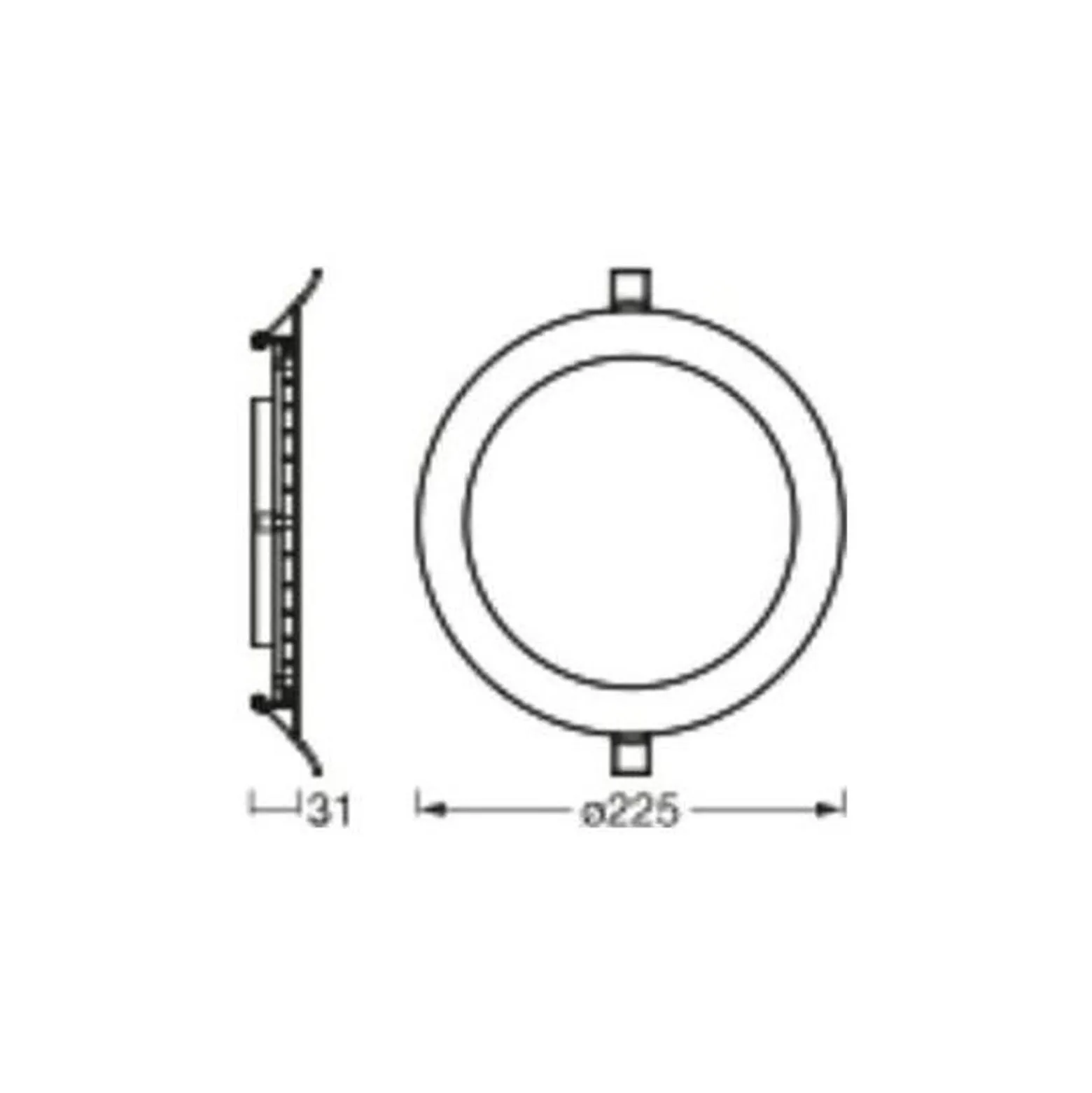 Osram LED Downlight Recess Slim Vit 22W 2000lm 110D - 865 Dagsljus | Utskärning 200mm - IP20