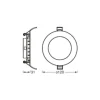 Osram LED Downlight Recess Slim Vit 8W 550lm 110D - 830 Varm Vit | Utskärning 120mm