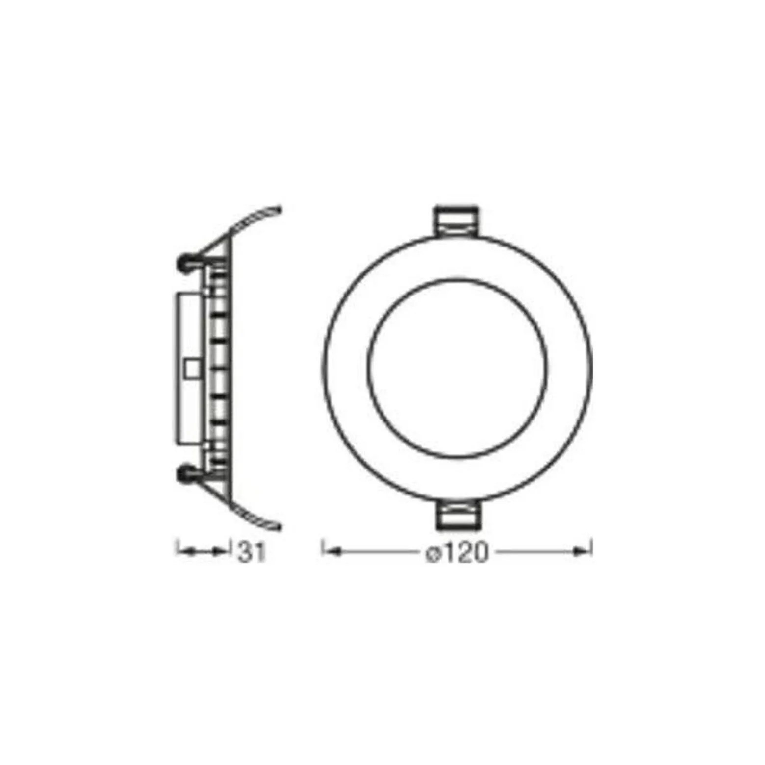 Osram LED Downlight Recess Slim Vit 8W 550lm 110D - 865 Dagsljus | Utskärning 120mm