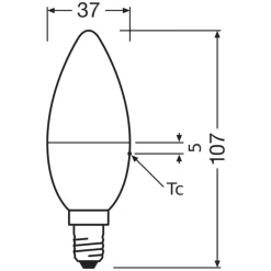 Osram LED E14 Kronljus Matt 6W 470lm - 827 Extra Varm Vit | RGBW - Dimbar - Fjärrkontroll - Ersättare 40W